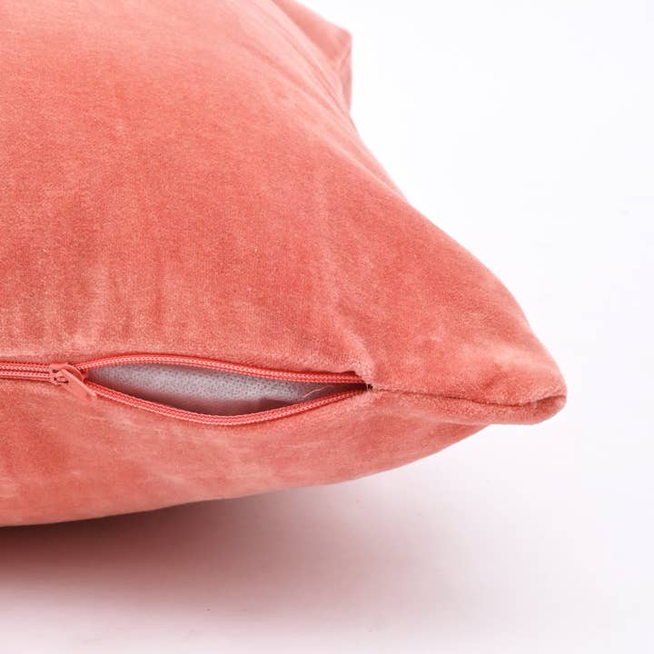 Velvet Cotton Cushion- Dusty Rose Solid- 45x45 cm