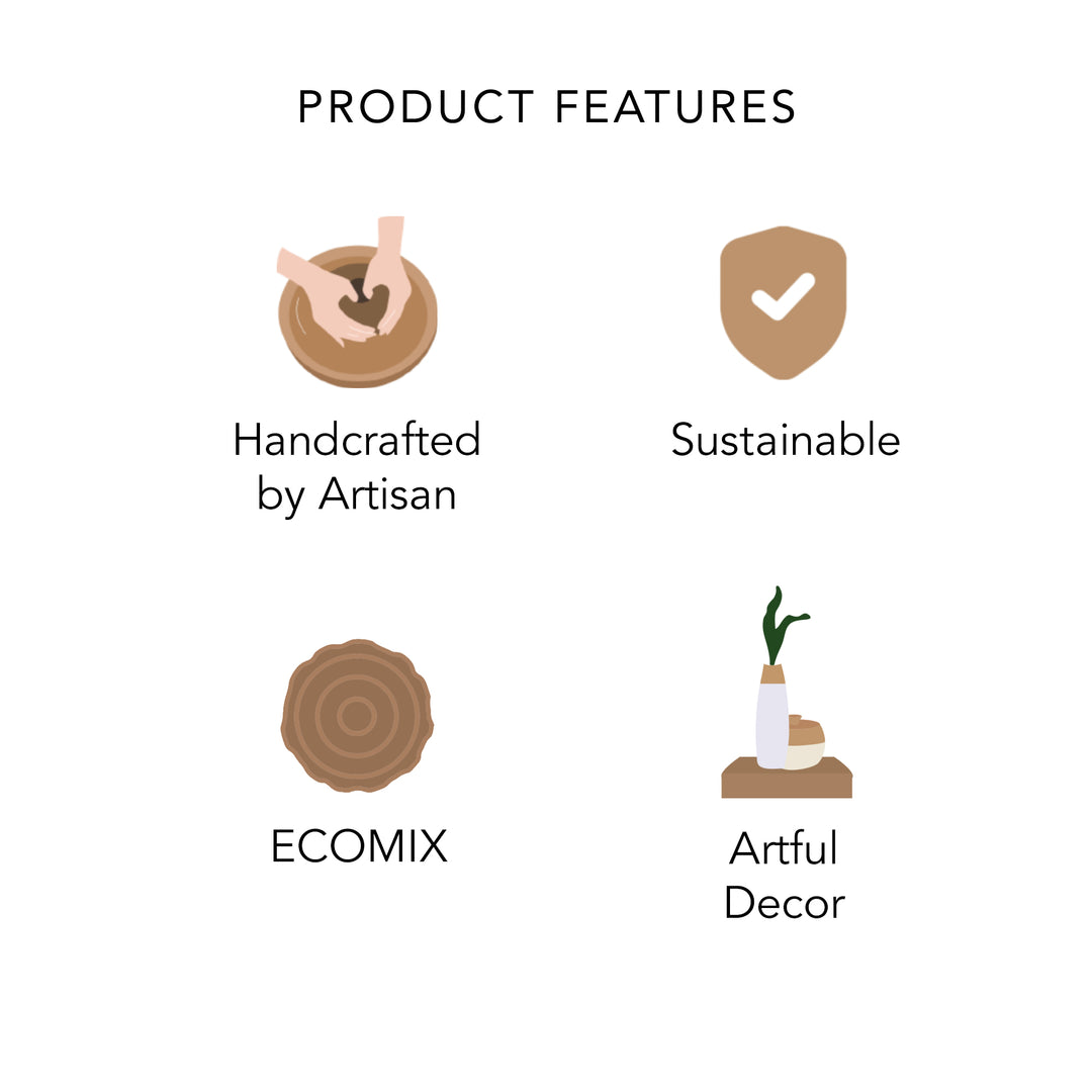 Sarafay Large Ecomix Cane Vase - Handcrafted Eco-Friendly Decorative Floor & Tabletop Flower Accent - Modern Rustic Boho