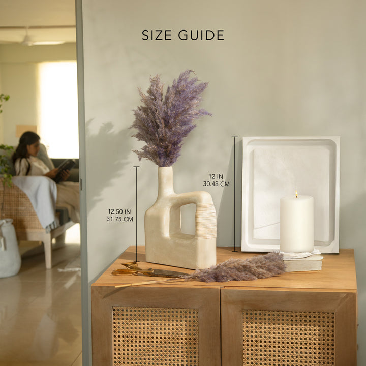 Sarafay Large Ecomix Cane Vase - Handcrafted Eco-Friendly Decorative Floor & Tabletop Flower Accent - Modern Rustic Boho