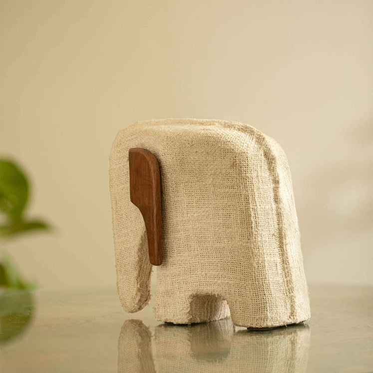 Anarva Große Ecomix Stoff Holz Elefant Skulptur
