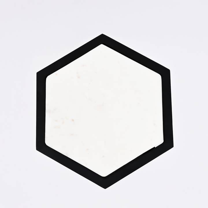 Hexaognal Marble Table  Small Set of 2