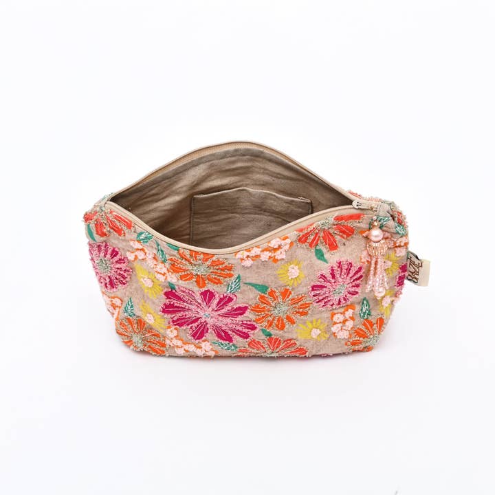 Cotton Pouch –Floral Embroidered – 18x30 cm