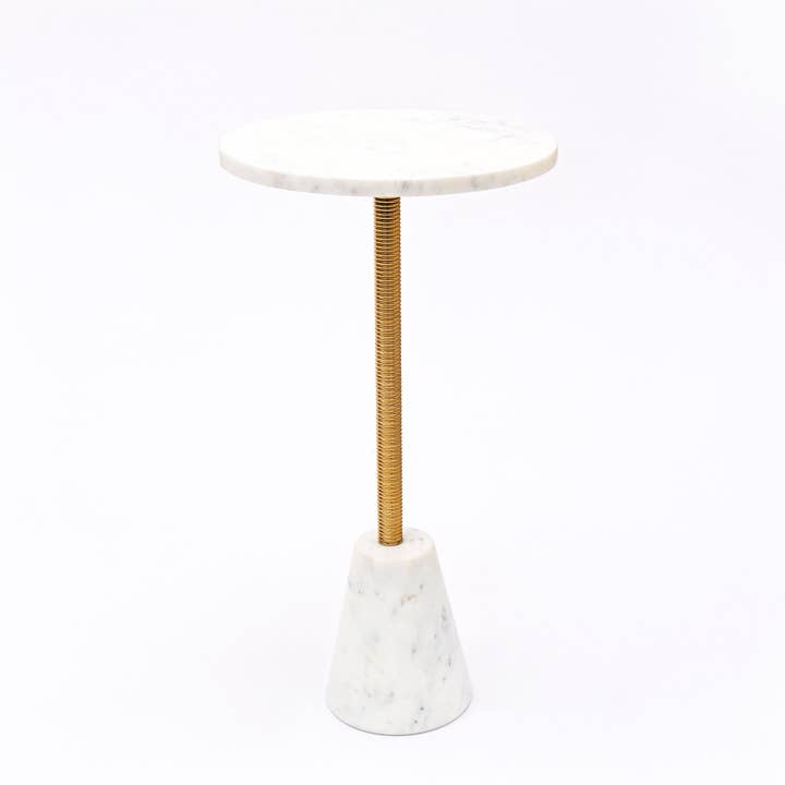 Marble Drink Table with Cone Marble Base
