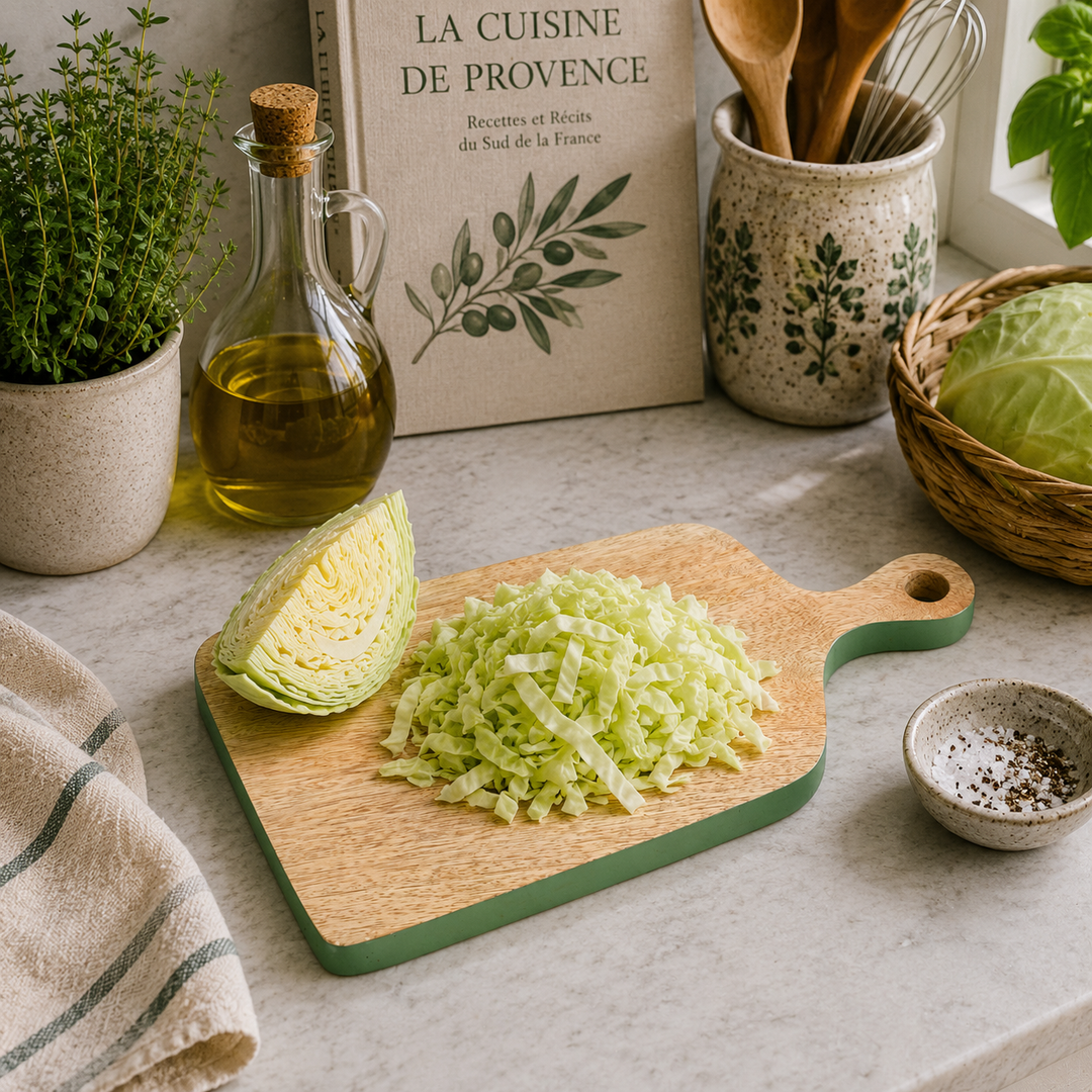 Mango Wood Chopping Board with Green Edge Handle Design