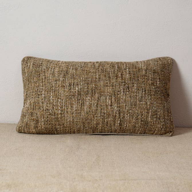 Grey Textured Cotton Cushion 35 x 60 cm