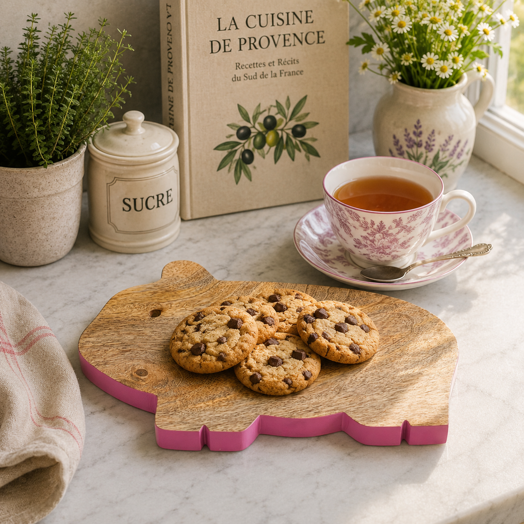 Guinea Pig Mango Wood Serving Board with Colour Edge