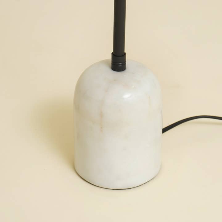 Modern Marble Study Table Lamp Black Steel Desk Light