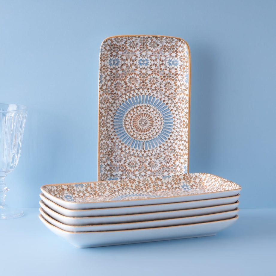 Cruise Tangier GN Rectangular Porcelain Plate 36 × 16.5cm – Set of 6 | Moroccan Serving Platter | Professional Hospitality Tableware