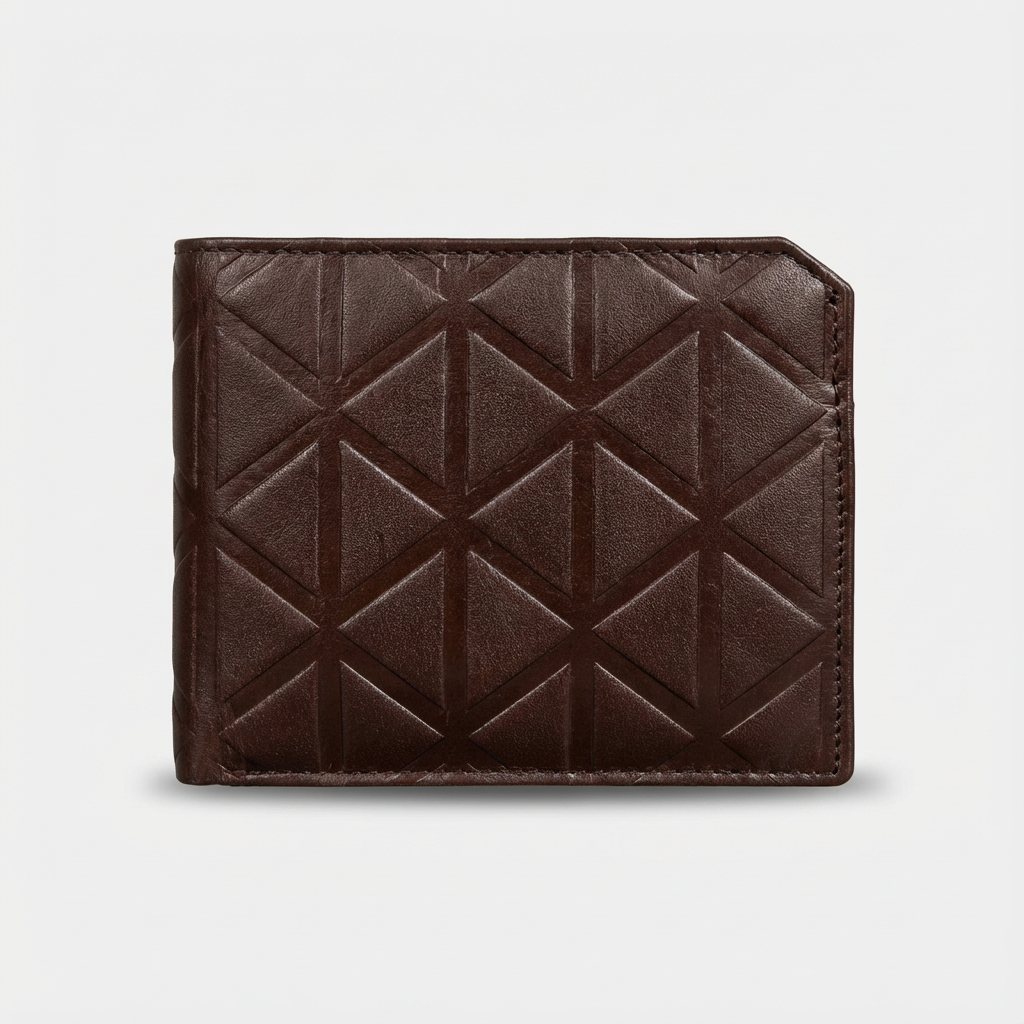 Luxury Brown Leather Wallet-Slim Croc-Pattern Design with Coin Pocket & Card Slots