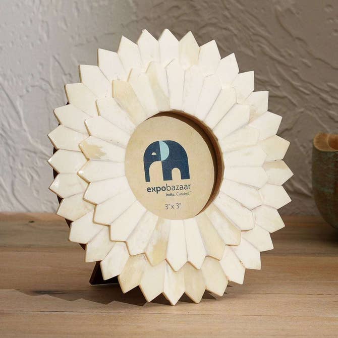 Sunflower Bone Inlay Photo Frame – 3x3 inches