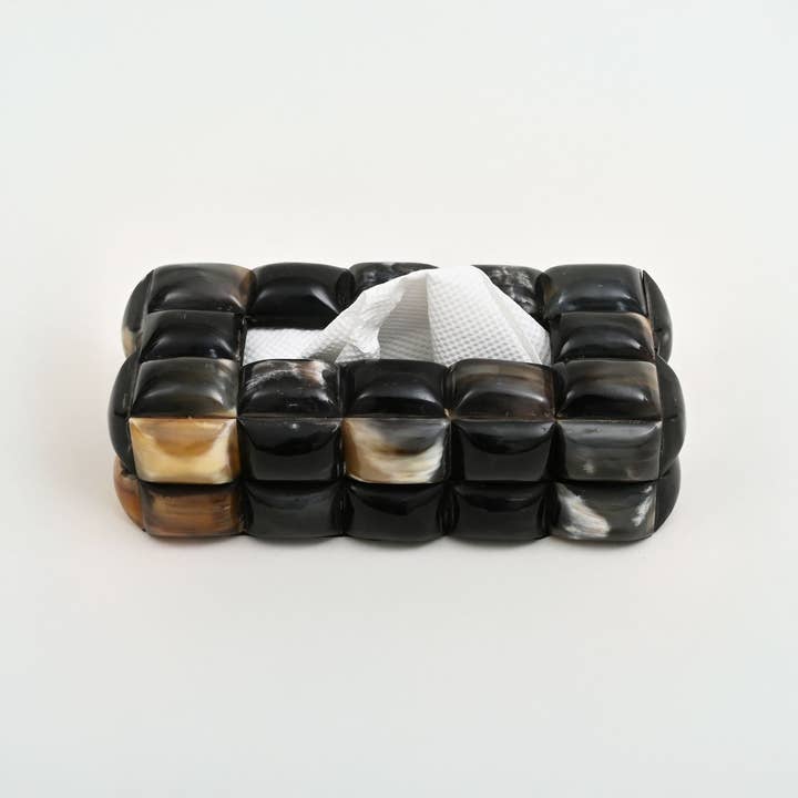 Bubble Pattern Bone Inlay Tissue Box