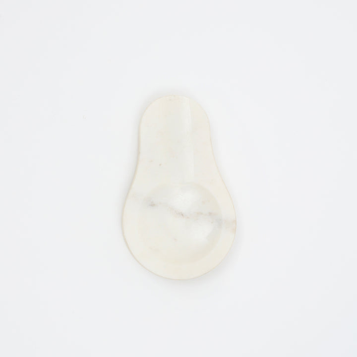 Bela White Marble Spoon Rest, Premium Kitchen Utensil Holder for Countertop, Ladle & Spatula Stand, Heat-Resistant, Easy