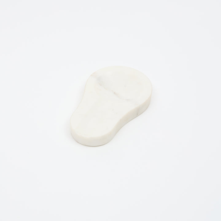 Bela White Marble Spoon Rest, Premium Kitchen Utensil Holder for Countertop, Ladle & Spatula Stand, Heat-Resistant, Easy