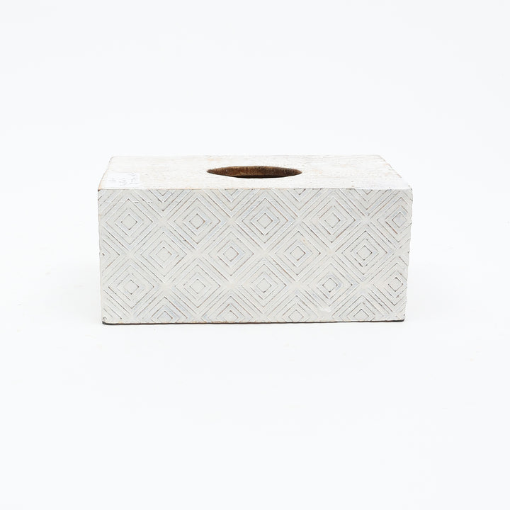 Ronald Tissue Box – White Finish