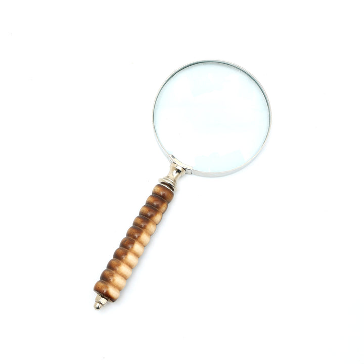 Elegant Resin Handle Magnifying Glass with Steel Frame | Brown