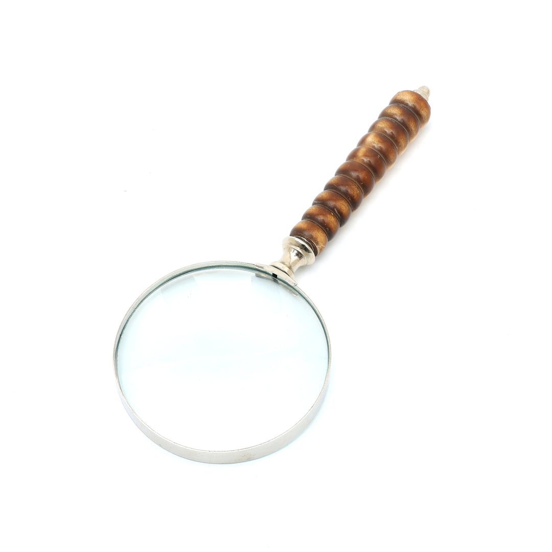 Elegant Resin Handle Magnifying Glass with Steel Frame | Brown