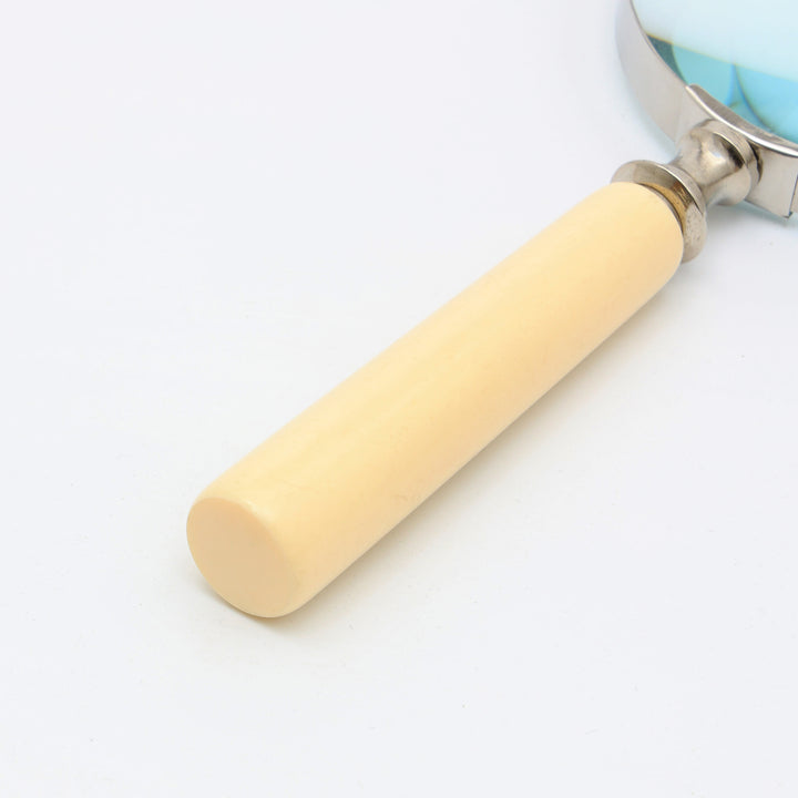 Luxury Cream Handle Magnifying Glass with Steel Frame | White