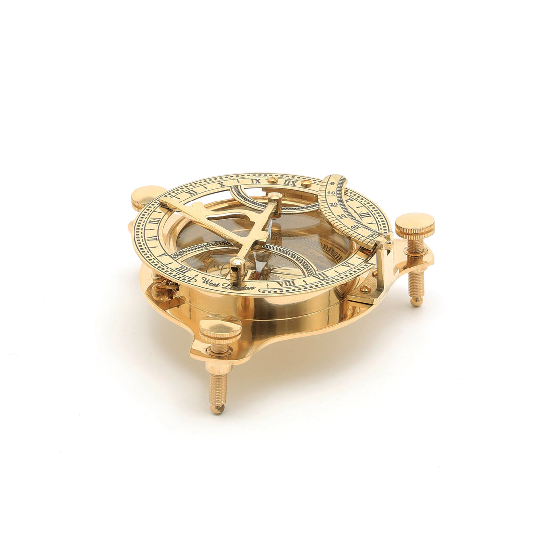 Antique Style Brass Sundial Compass  | Classic Nautical Décor