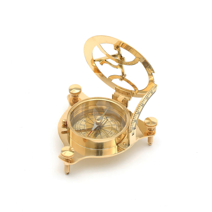 Antique Style Brass Sundial Compass  | Classic Nautical Décor