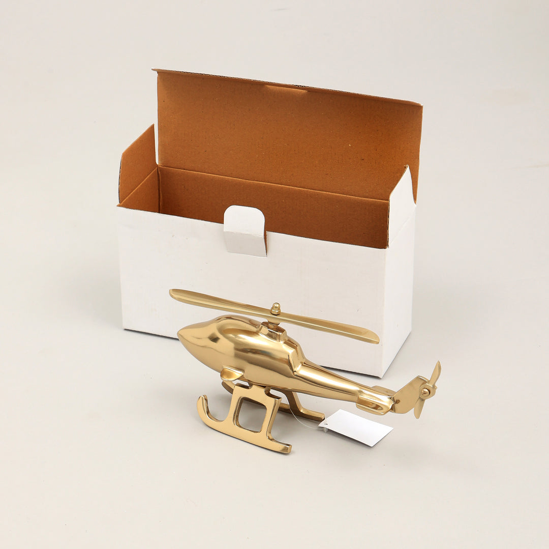 Classic Aircraft Helicopter Desk Décor |  Aluminium Finish | Gold