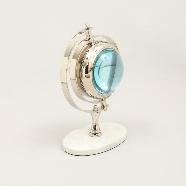 Vintage Marble Base World Globe Desk Clock | Luxury Table Accent