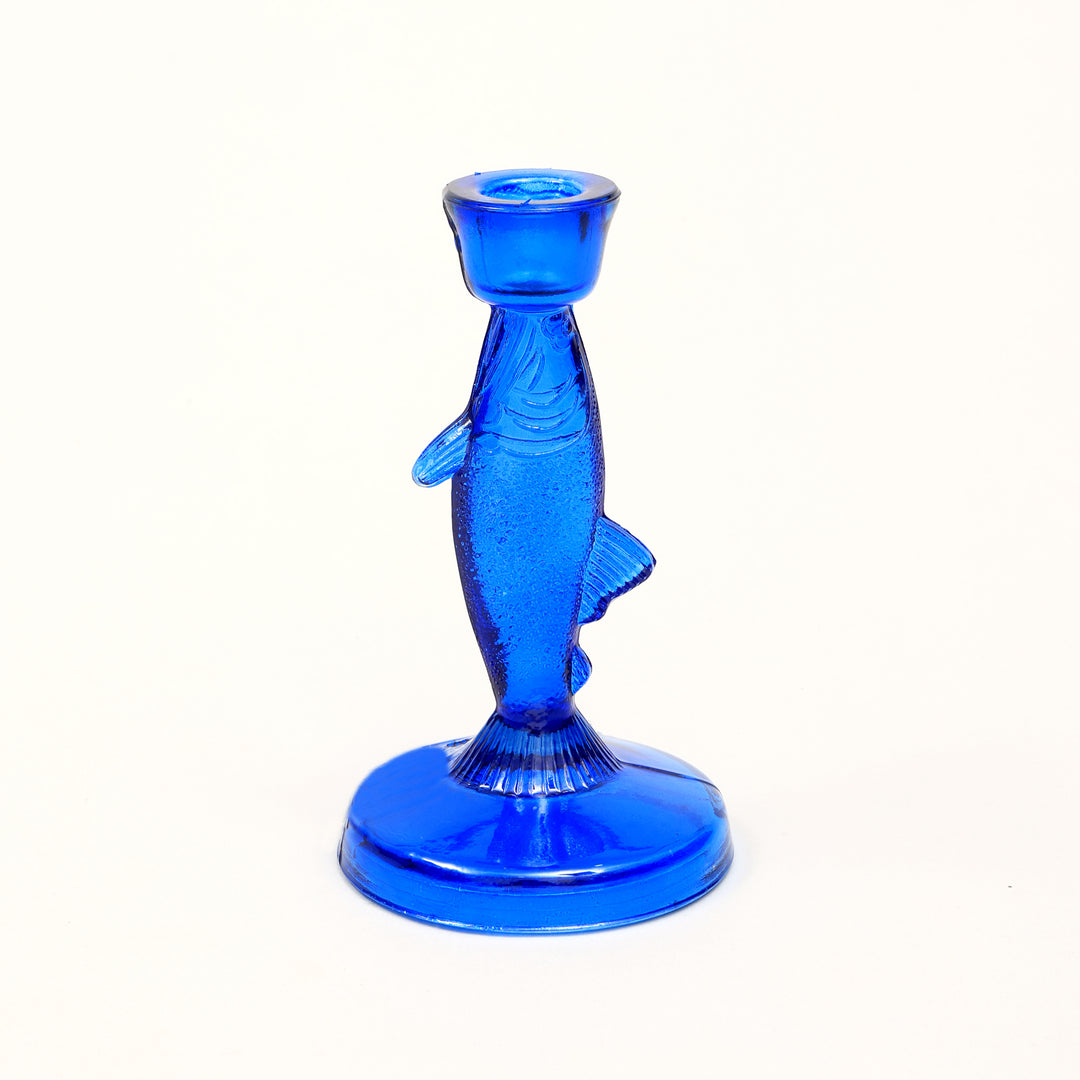 Fish Candle Holder in Royal Blue – Ocean Coastal Decor Accent