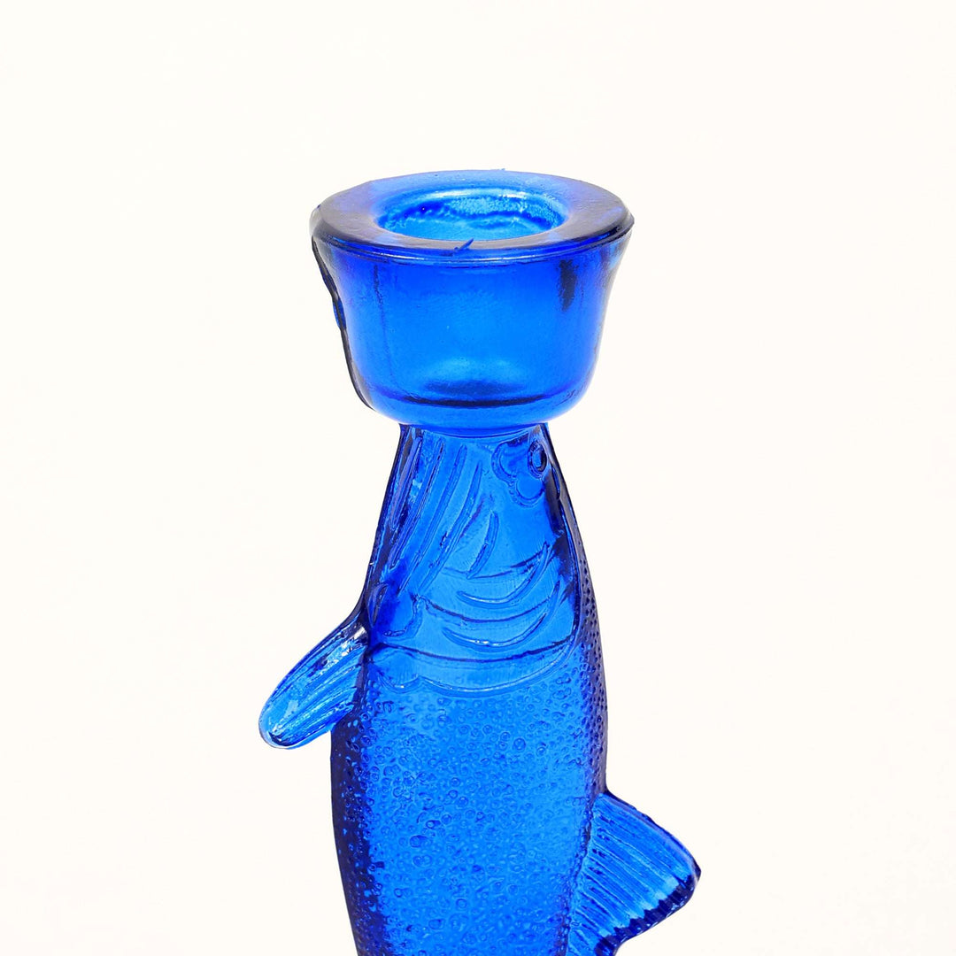 Fish Candle Holder in Royal Blue – Ocean Coastal Decor Accent