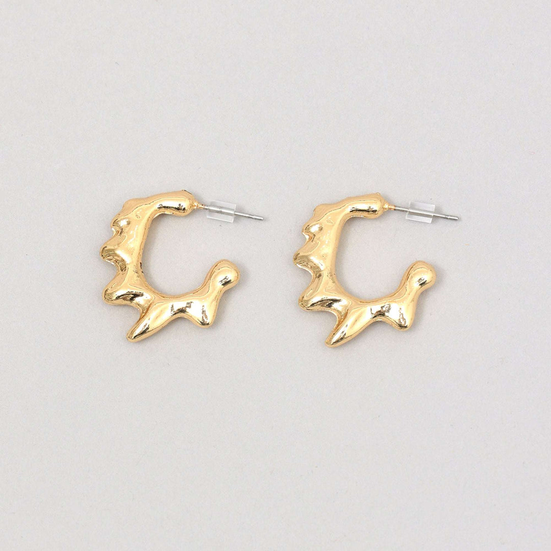 Wavy Gold Hoop Earrings