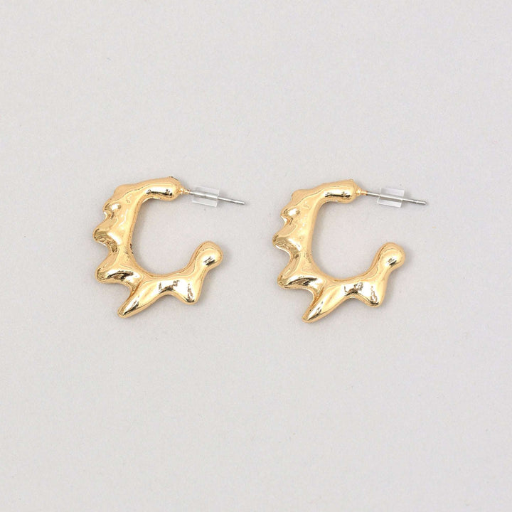 Wavy Gold Hoop Earrings