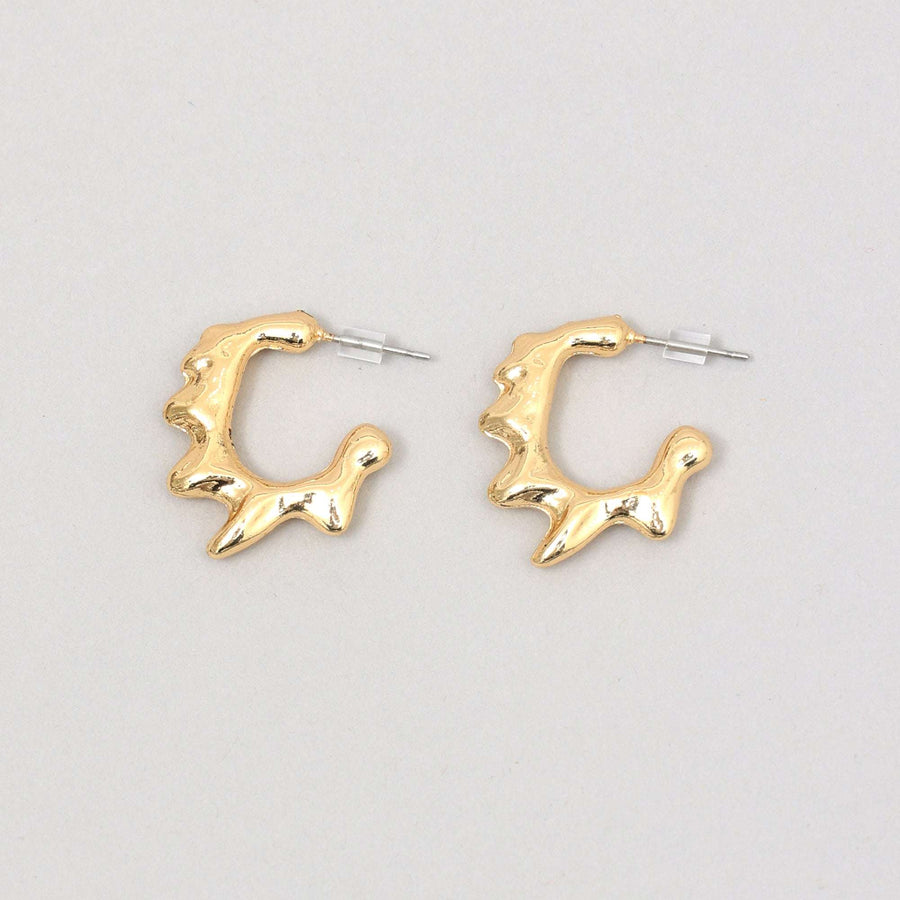 Wavy Gold Hoop Earrings