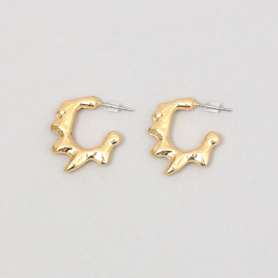Wavy Gold Hoop Earrings