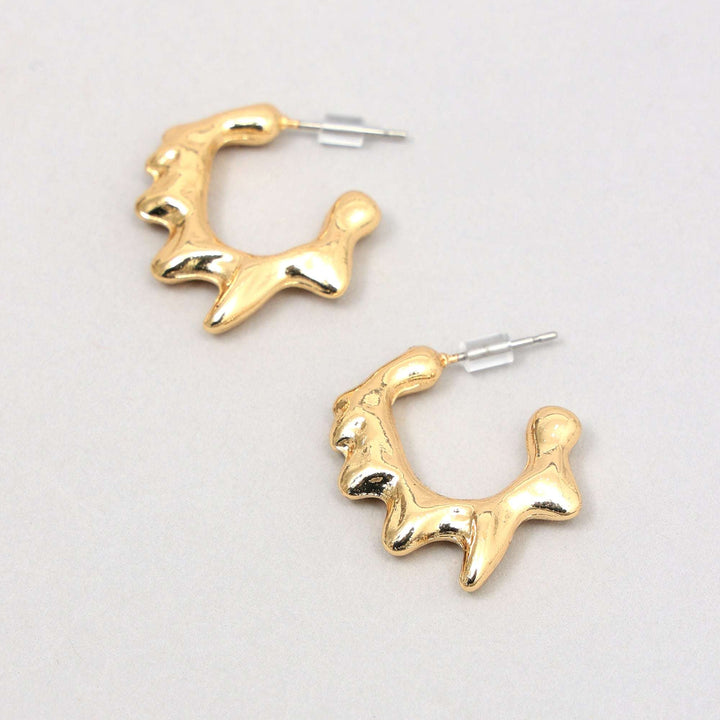 Wavy Gold Hoop Earrings