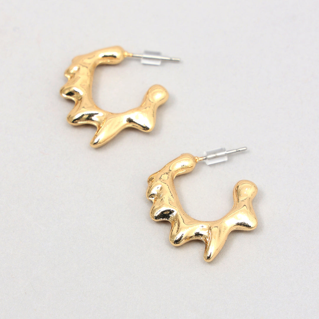 Wavy Gold Hoop Earrings