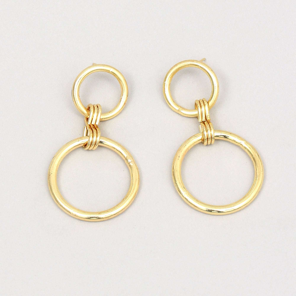 Gold Plated Dangle Hoops