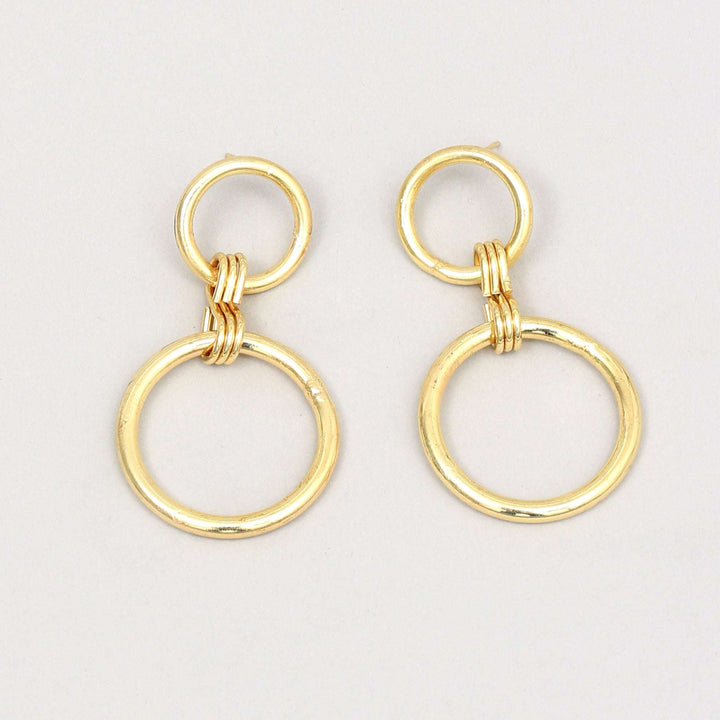 Gold Plated Dangle Hoops