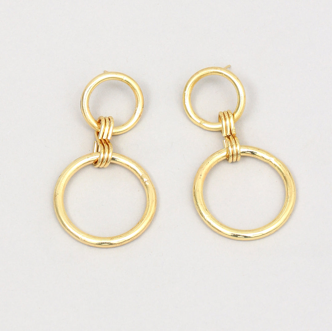Gold Plated Dangle Hoops