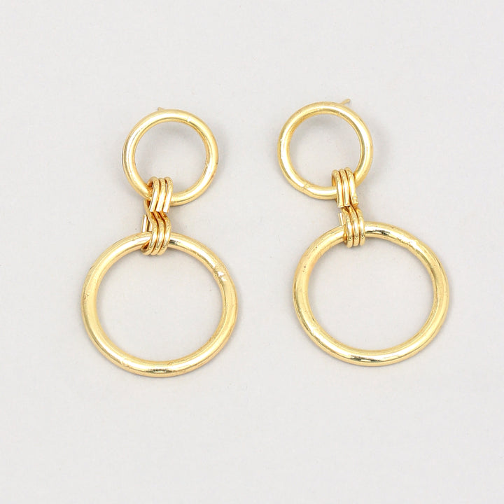 Gold Plated Dangle Hoops