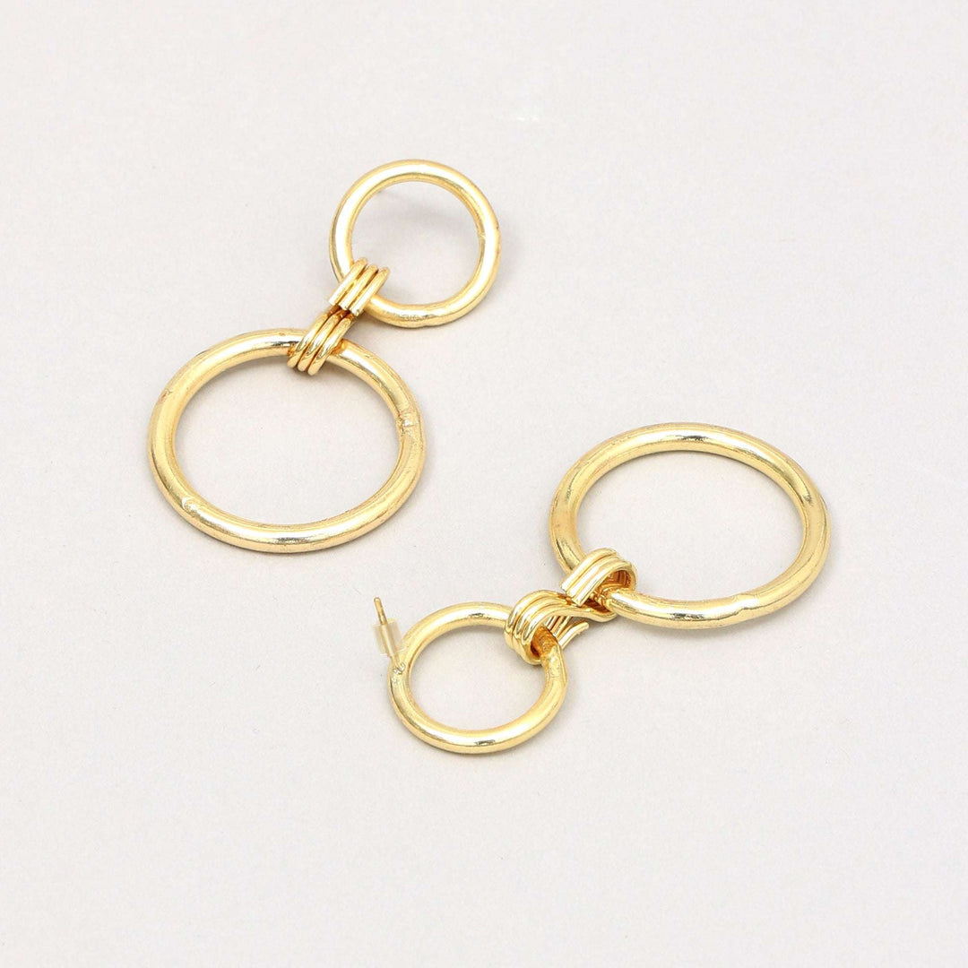 Gold Plated Dangle Hoops