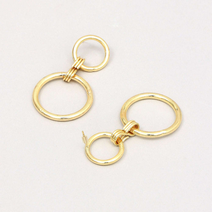 Gold Plated Dangle Hoops