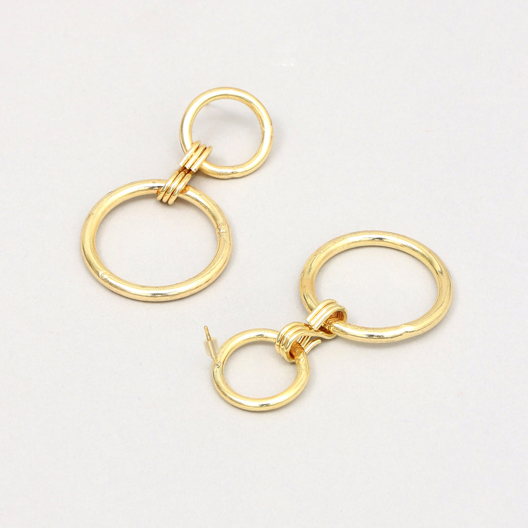 Gold Plated Dangle Hoops
