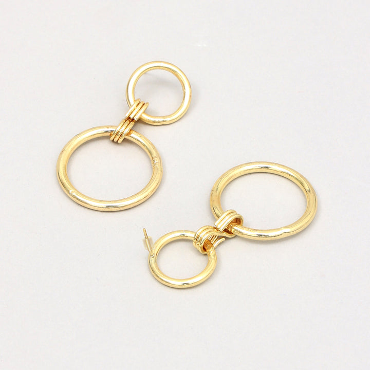 Gold Plated Dangle Hoops