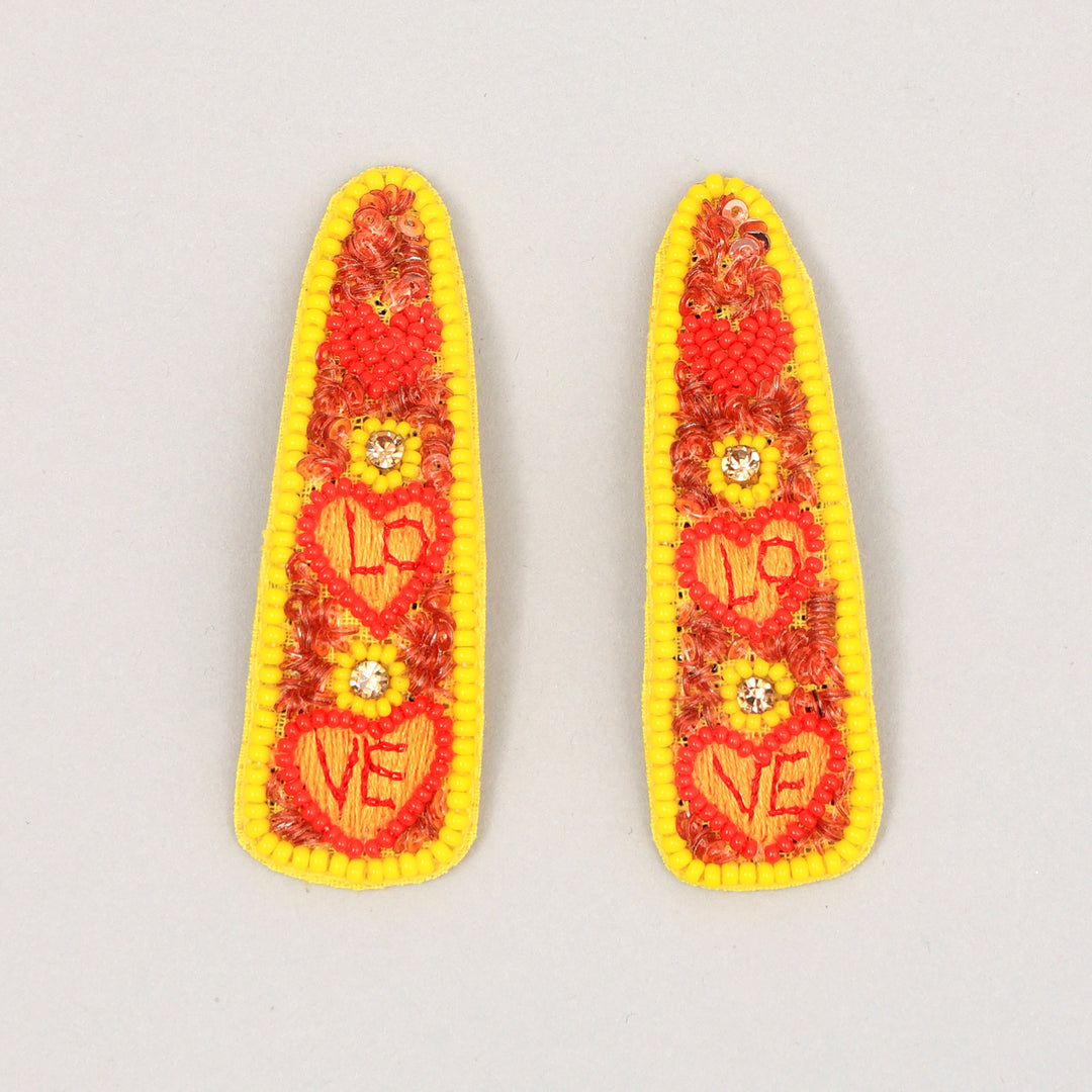 Sweetheart Hair Embroidery Clip