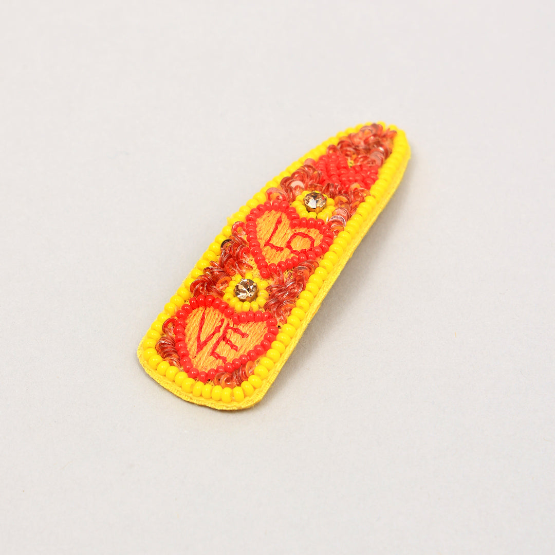 Sweetheart Hair Embroidery Clip