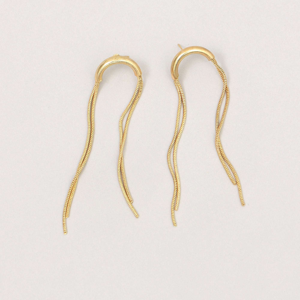 Gold Chain Tassel Earrings
