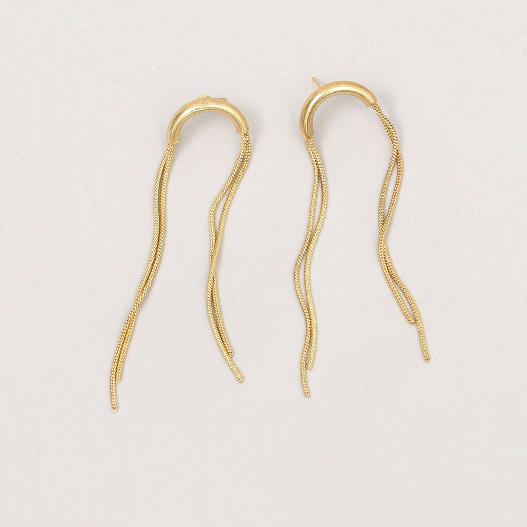 Gold Chain Tassel Earrings