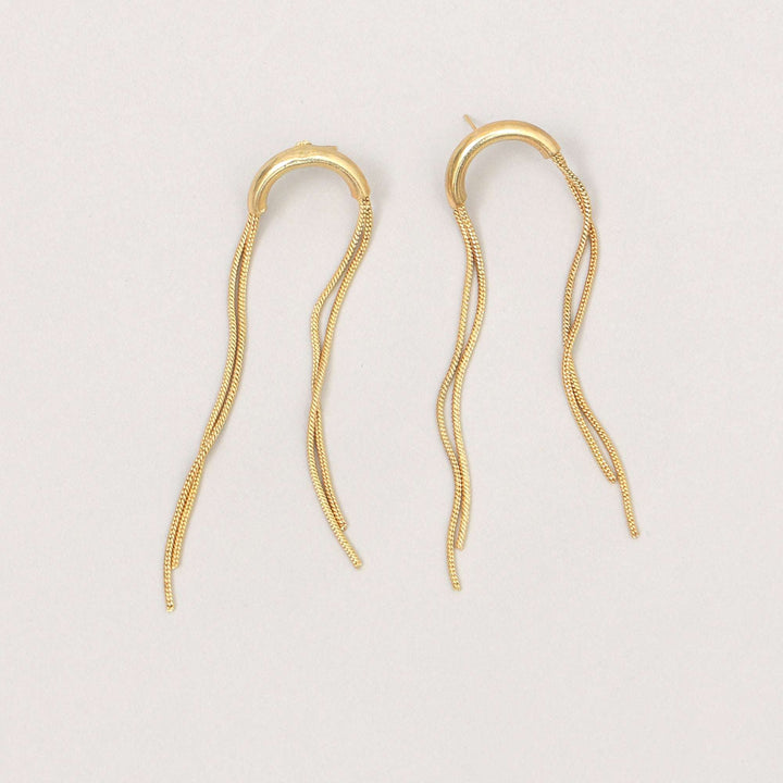 Gold Chain Tassel Earrings