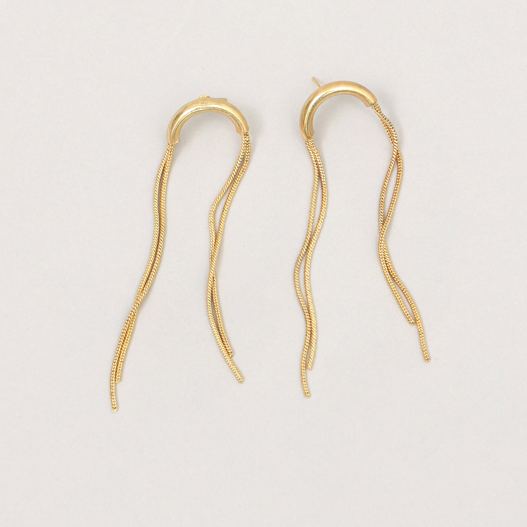 Gold Chain Tassel Earrings