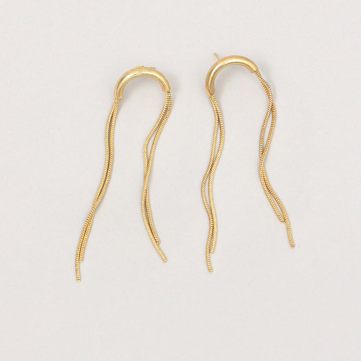 Gold Chain Tassel Earrings