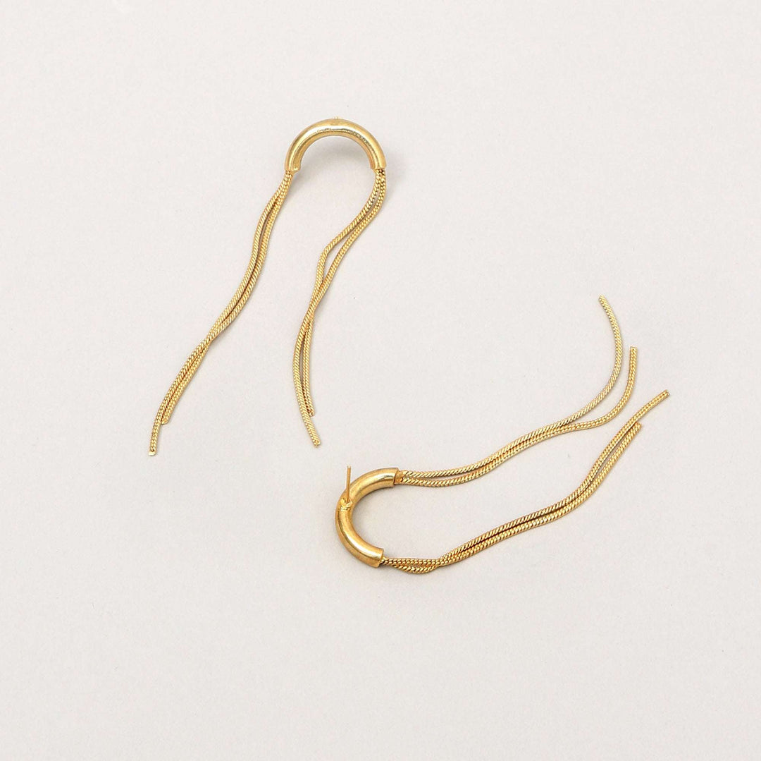 Gold Chain Tassel Earrings