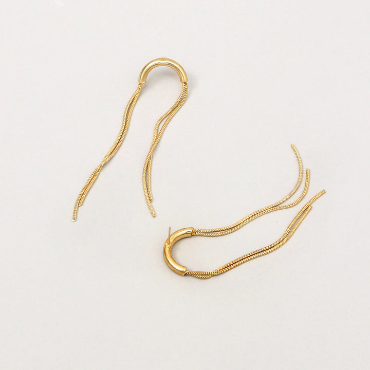 Gold Chain Tassel Earrings